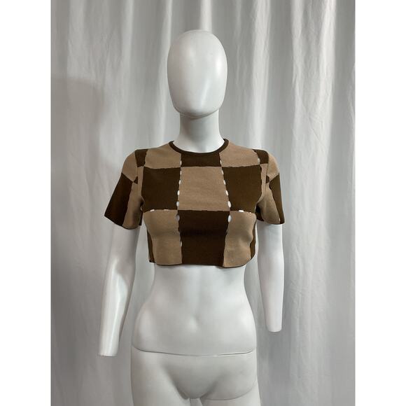 Jacquemus 'Le Maille Gelato' Brown Ponte Cut Out Top Size 36 - Picture 2 of 5
